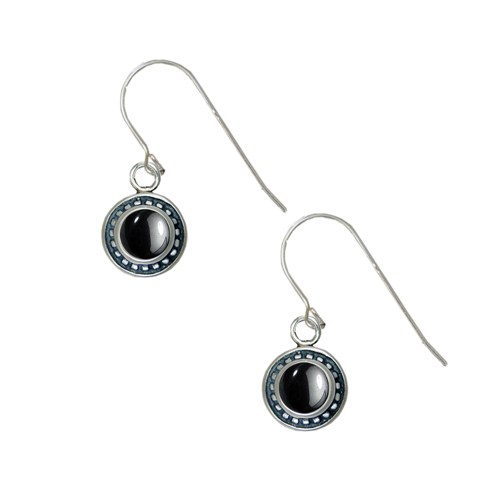 Sterling Silver Petite Hematite Gemstone Drop Dangle Earrings